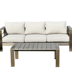 Wohnen Sitzgruppe<Garten Lounge-Garnitur in Grau - Georgi (vierteilig)