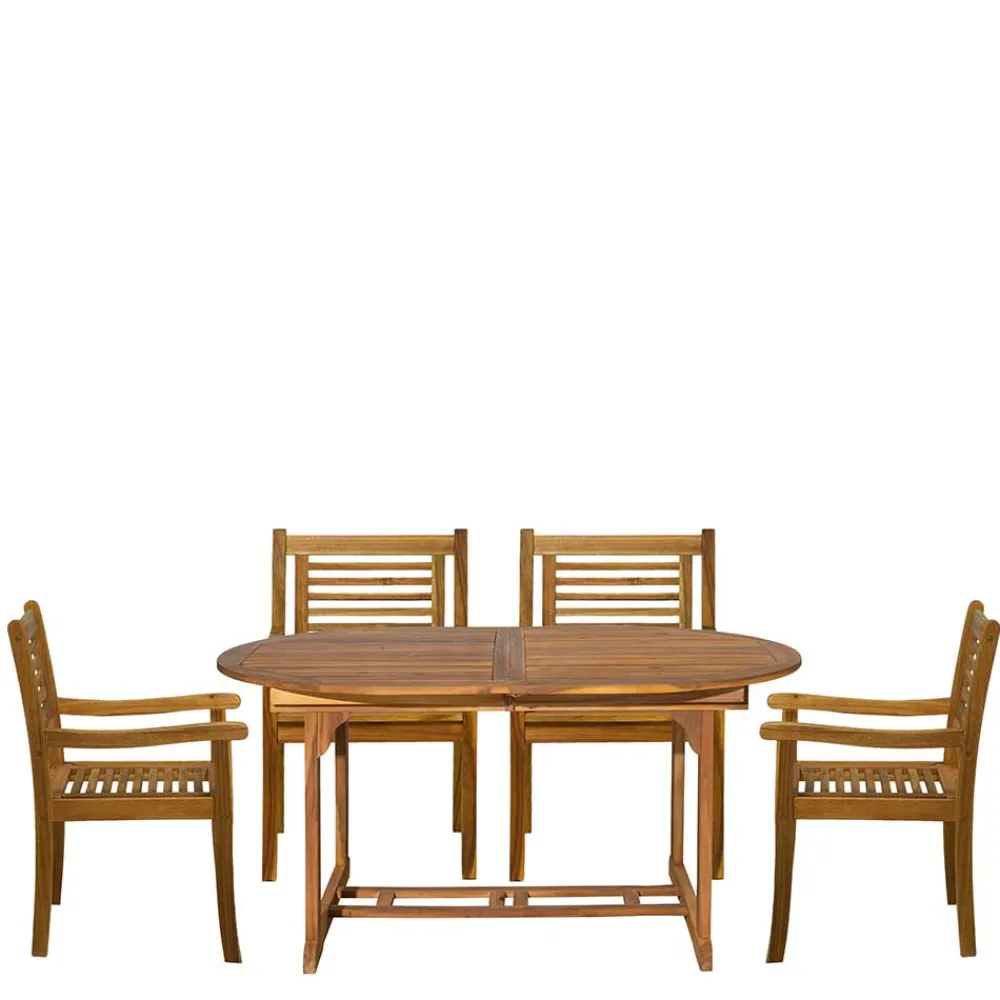 Wohnen Sitzgruppe<Garten Sitzgruppe aus Massivholz - Uratenda (fünfteilig)