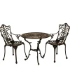 Wohnen Sitzgruppe<Garten Tisch & 2 Stühle aus Alu Guss - Taifun (dreiteilig)