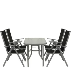 Wohnen Sitzgruppe<Garten Tischgruppe aus Aluminium - Abella (fünfteilig)