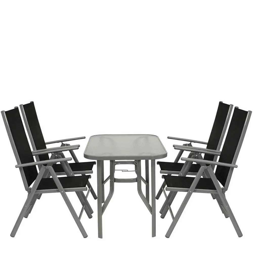 Wohnen Sitzgruppe<Garten Tischgruppe aus Aluminium - Abella (fünfteilig)