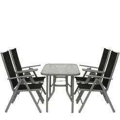 Wohnen Sitzgruppe<Garten Tischgruppe aus Aluminium - Abella (fünfteilig)