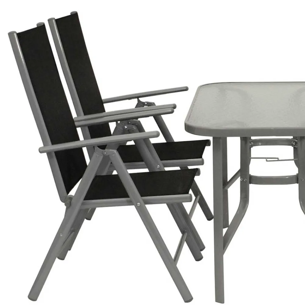 Wohnen Sitzgruppe<Garten Tischgruppe aus Aluminium - Abella (fünfteilig)