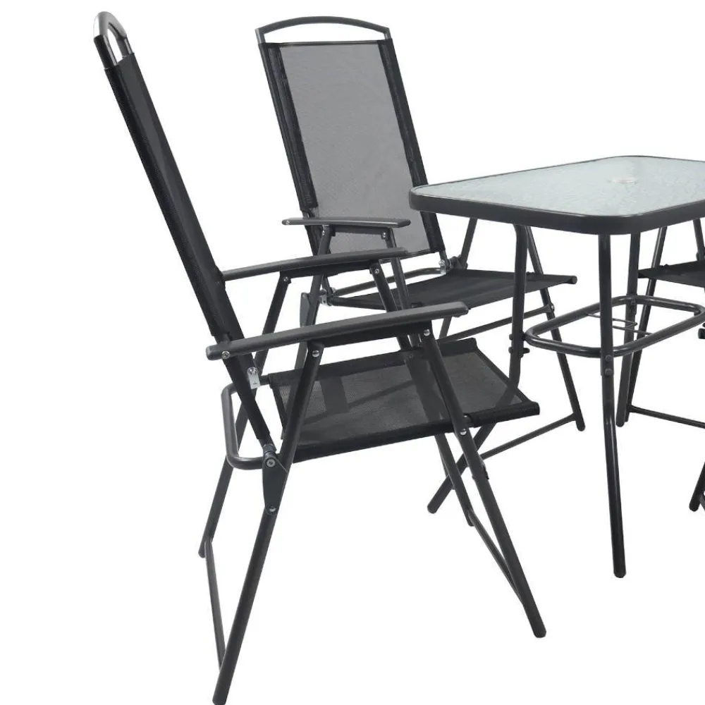 Wohnen Sitzgruppe<Garten Tischgruppe mit Klappstühlen - Alcamo (fünfteilig)