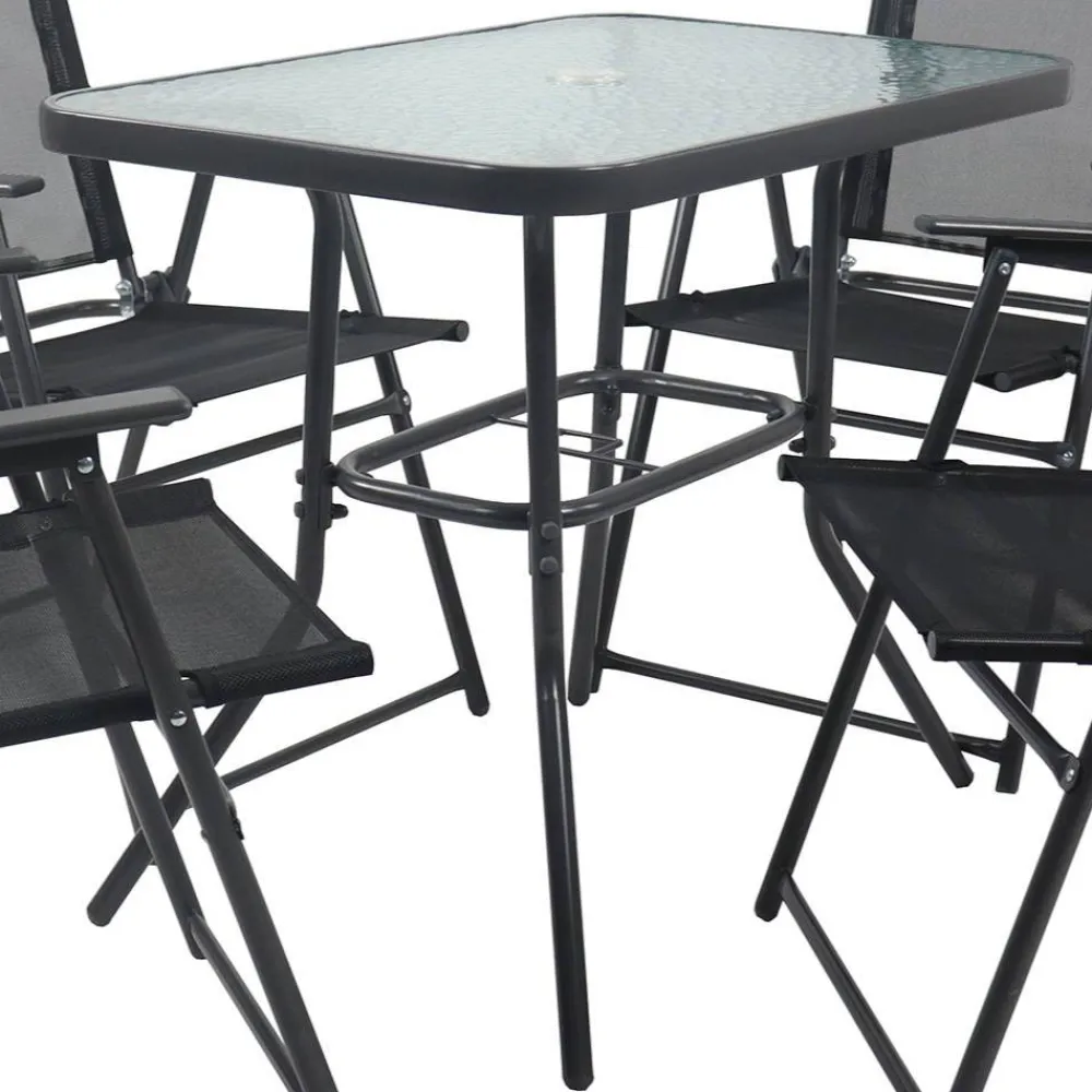 Wohnen Sitzgruppe<Garten Tischgruppe mit Klappstühlen - Alcamo (fünfteilig)