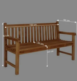 Wohnen Sitzbank<Gartenbank aus Teak Massivholz geölt - Stamfort