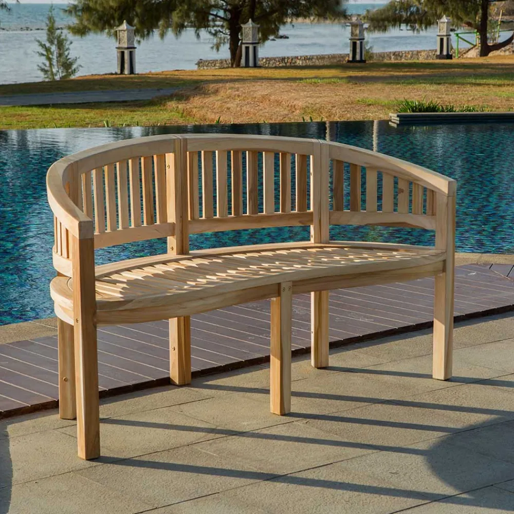 Wohnen Sitzbank<Gartenbank in halbrundem Design - Klahuma