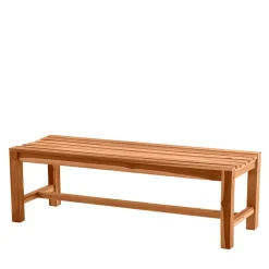 Wohnen Sitzbank<Gartenbank ohne Rückenlehne aus Teak Massivholz - Klahuma