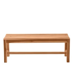 Wohnen Sitzbank<Gartenbank ohne Rückenlehne aus Teak Massivholz - Klahuma