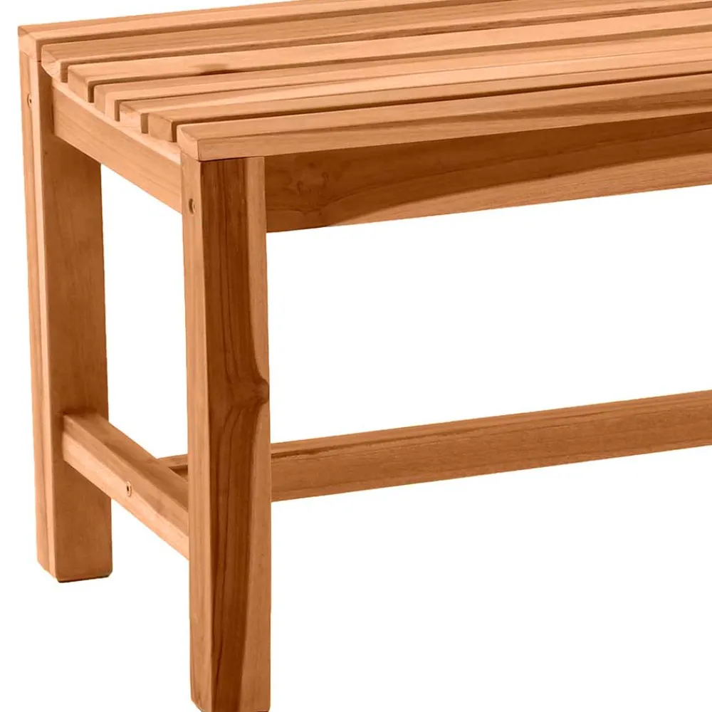 Wohnen Sitzbank<Gartenbank ohne Rückenlehne aus Teak Massivholz - Klahuma