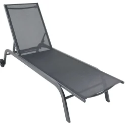 Wohnen Sofas<Gartenliege mit Rollen in Schwarz - Asprecca