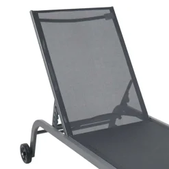 Wohnen Sofas<Gartenliege mit Rollen in Schwarz - Asprecca