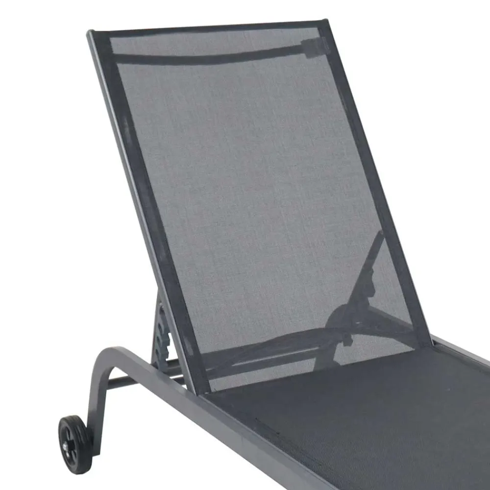 Wohnen Sofas<Gartenliege mit Rollen in Schwarz - Asprecca