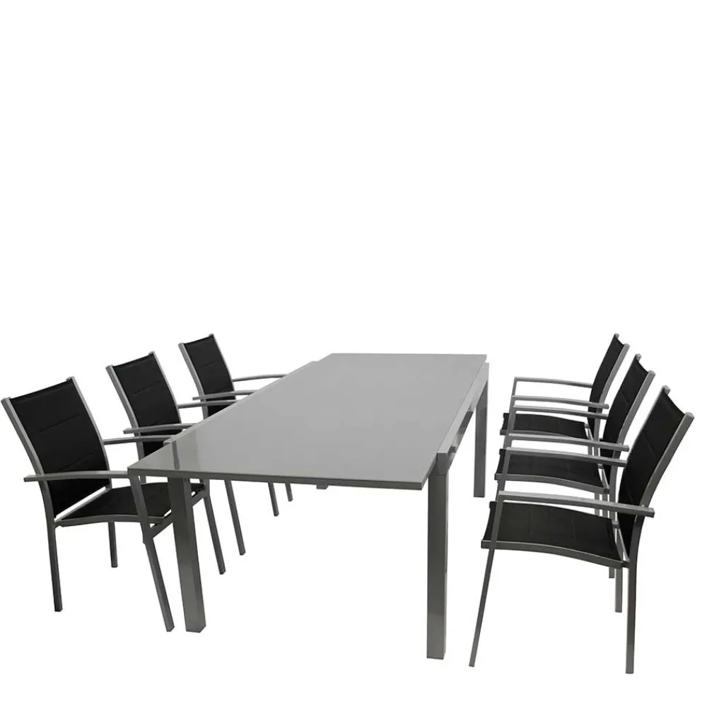 Wohnen Sitzgruppe<Gartensitzgruppe mit sechs Sitzplätzen - Capo (siebenteilig)