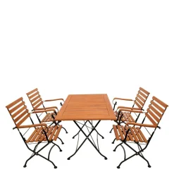 Wohnen Sitzgruppe<Gartentisch & Armlehnstühle klappbar - Pascarla (fünfteilig)
