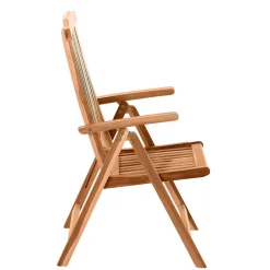 Wohnen Sitzgruppe<Gartentisch & Klappsessel aus Holz - Klahuma (fünfteilig)
