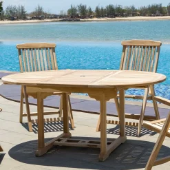 Wohnen Sitzgruppe<Gartentisch & Klappsessel aus Holz - Klahuma (fünfteilig)