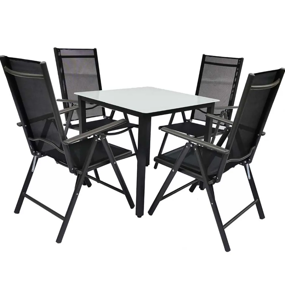 Wohnen Sitzgruppe<Gartentisch & vier Hochlehner Set - Barreras (fünfteilig)