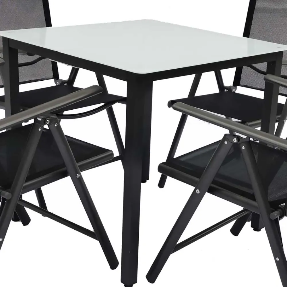Wohnen Sitzgruppe<Gartentisch & vier Hochlehner Set - Barreras (fünfteilig)