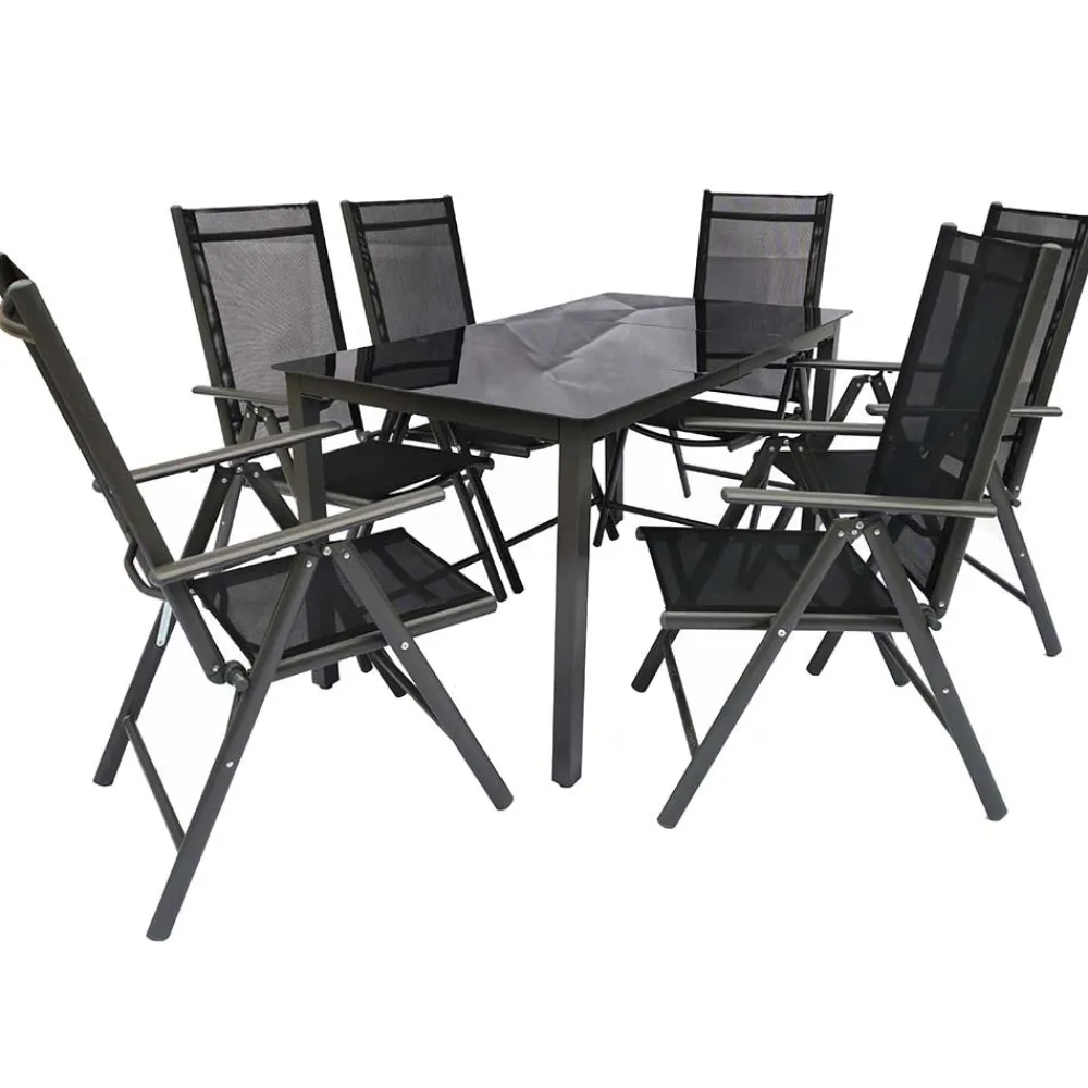 Wohnen Sitzgruppe<Gartentisch Gruppe in modernem Design - Everest (siebenteilig)