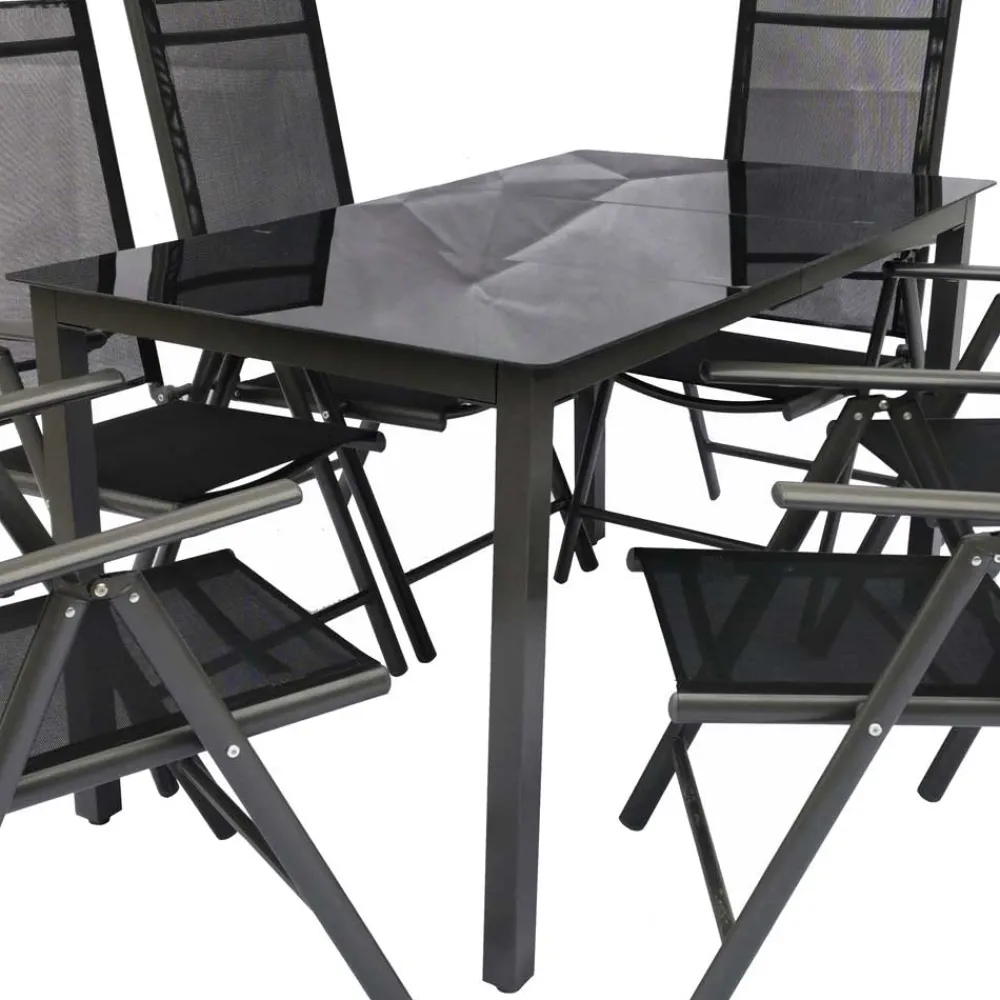 Wohnen Sitzgruppe<Gartentisch Gruppe in modernem Design - Everest (siebenteilig)