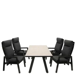 Wohnen Sitzgruppe<Gartentisch Gruppe in modernem Design - Laura (fünfteilig)