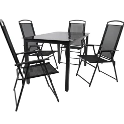 Wohnen Sitzgruppe<Gartentisch und Hochlehner Set - Kimbertas (fünfteilig)