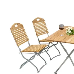 Wohnen Sitzgruppe<Gartentischgruppe Marino aus Robinie massiv (fünfteilig)