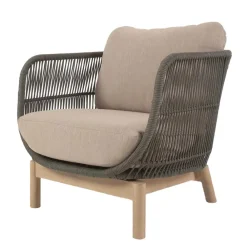 Wohnen Sessel<Geflecht Loungesessel in Dunkelgrün - Casimiro (2er Set)