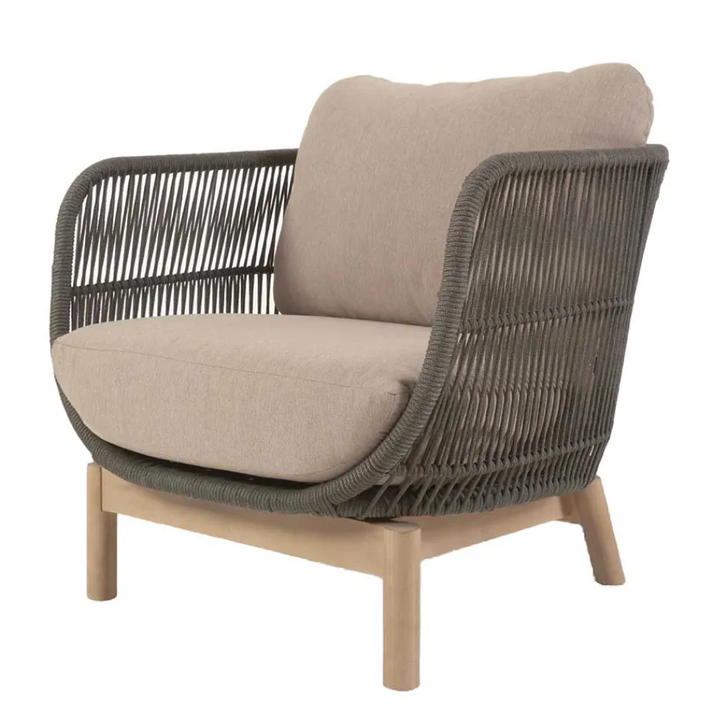 Wohnen Sessel<Geflecht Loungesessel in Dunkelgrün - Casimiro (2er Set)