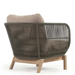 Wohnen Sessel<Geflecht Loungesessel in Dunkelgrün - Casimiro (2er Set)