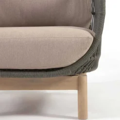 Wohnen Sessel<Geflecht Loungesessel in Dunkelgrün - Casimiro (2er Set)