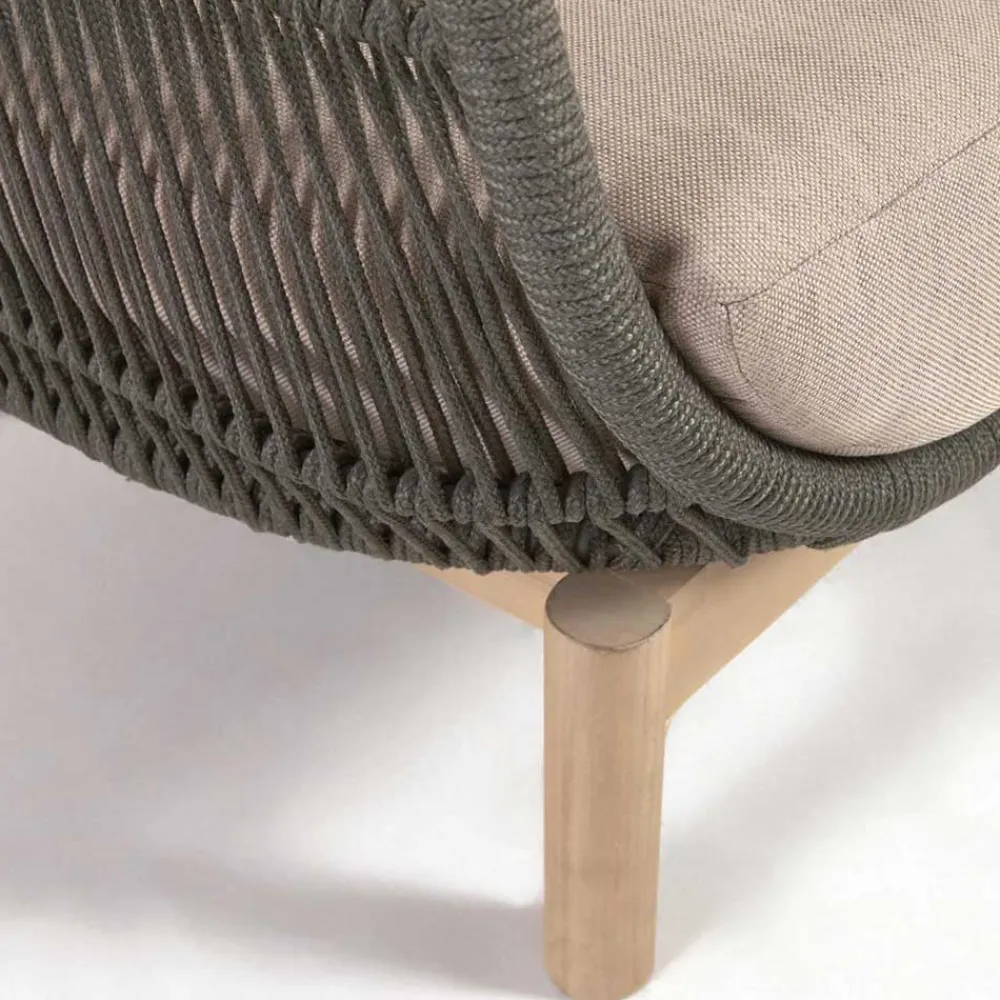Wohnen Sessel<Geflecht Loungesessel in Dunkelgrün - Casimiro (2er Set)