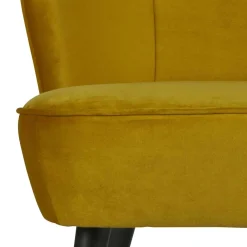 Wohnen Sofas<Gelbes Samt Sofa Mid Century Ramia mit Holzbeinen in Schwarz