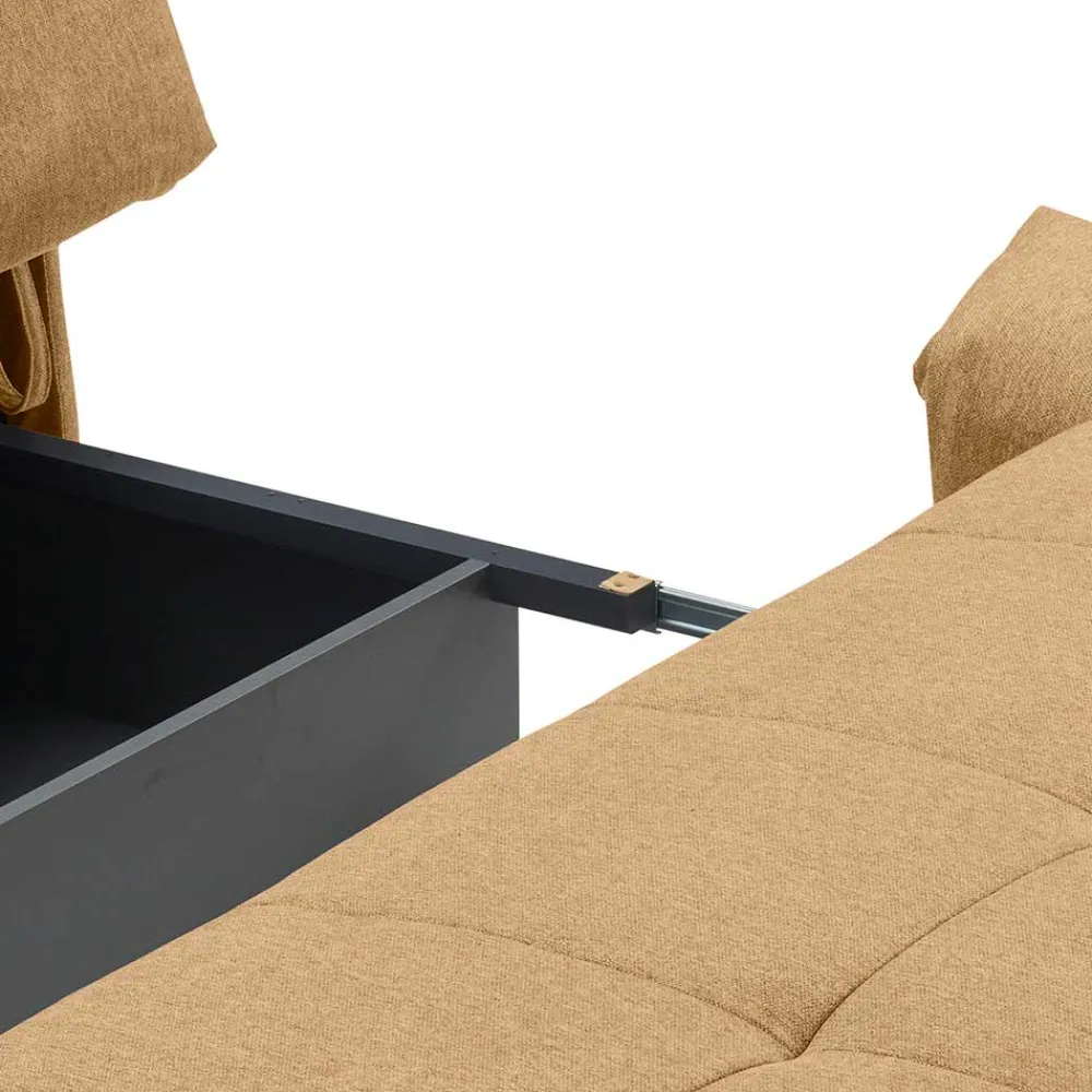 Wohnen Betten<Gelbes Schlafsofa mit Bettkasten - Racana