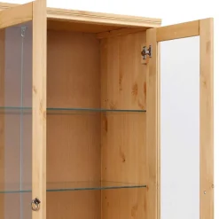 Wohnen Vitrinen<Geölte Holz Vitrine in Kiefer Natur - Vinidad