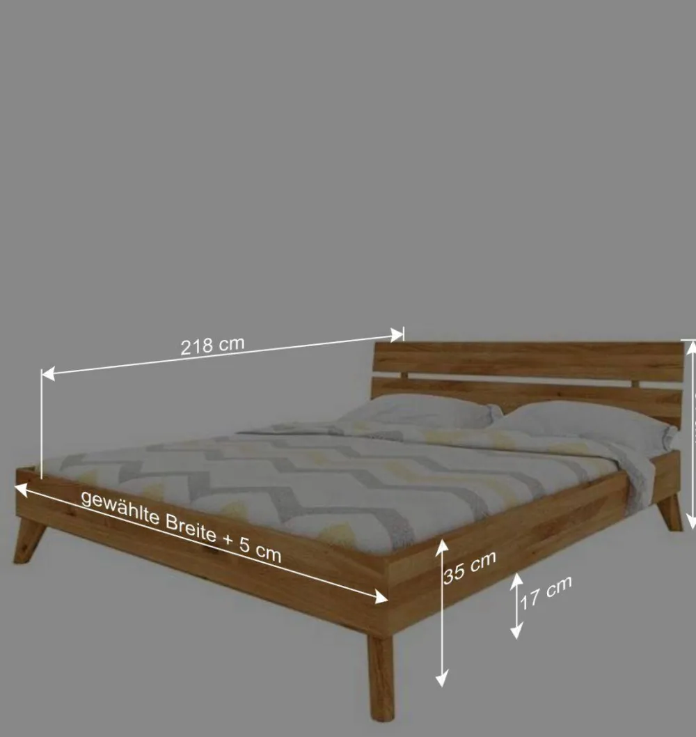 Wohnen Betten<Geöltes Holzbett in 210 cm Überlänge - Eavy I