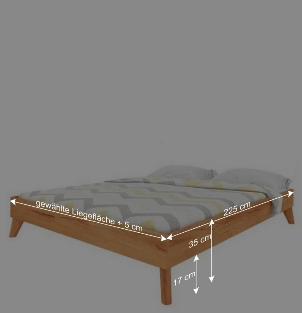 Wohnen Betten<Geöltes Kernbuche Bett für Dachzimmer - Junola II