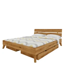 Wohnen Betten<Geöltes Massivholzbett inkl 2 Bettkästen - Eavy II
