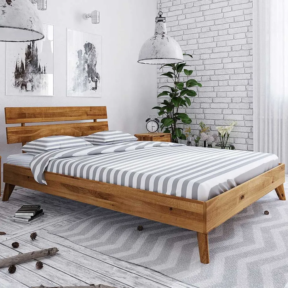 Wohnen Betten<Geöltes Wildeiche Bett in 8 Größen - Eavy