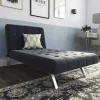 Wohnen Sofas<Gepolsterte Liege in Dunkelblau Stoff - Exmadura