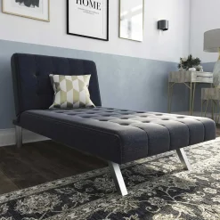 Wohnen Sofas<Gepolsterte Liege in Dunkelblau Stoff - Exmadura