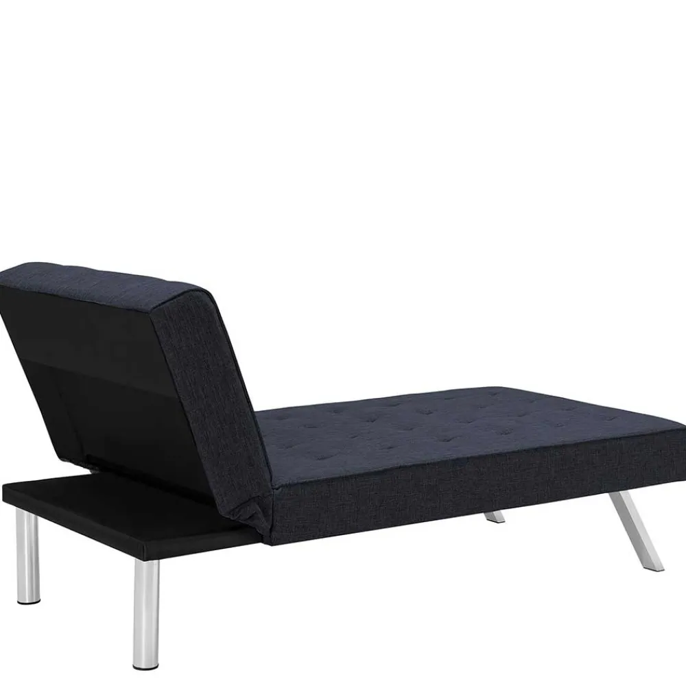 Wohnen Sofas<Gepolsterte Liege in Dunkelblau Stoff - Exmadura