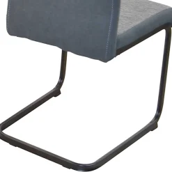 Wohnen Sessel<Gepolsterte Schwingstühle in Anthrazit - Blacer (4er Set)