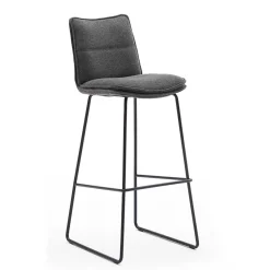 Wohnen Hocker<Gepolsterter Barstuhl aus Chenille - Amelie (2er Set)