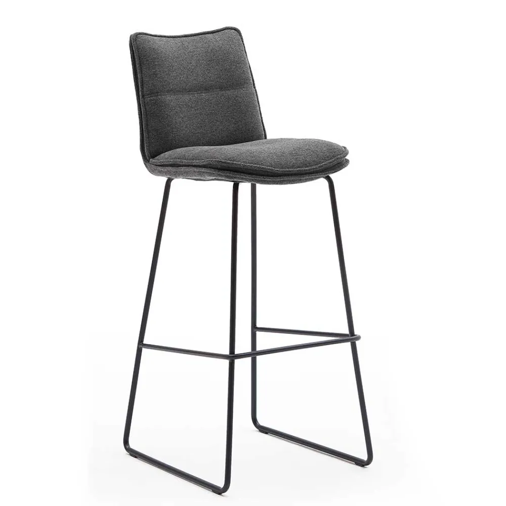 Wohnen Hocker<Gepolsterter Barstuhl aus Chenille - Amelie (2er Set)
