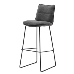 Wohnen Hocker<Gepolsterter Barstuhl aus Chenille - Amelie (2er Set)