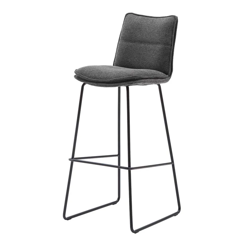 Wohnen Hocker<Gepolsterter Barstuhl aus Chenille - Amelie (2er Set)