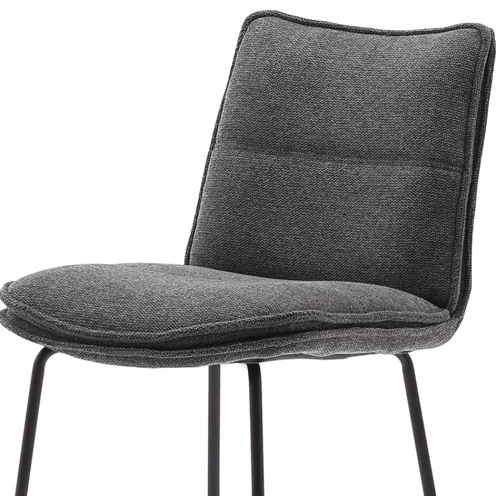 Wohnen Hocker<Gepolsterter Barstuhl aus Chenille - Amelie (2er Set)