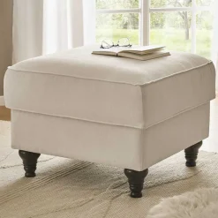 Wohnen Hocker<Gepolsterter Hocker im Vintage Landhaus Look - Merandes